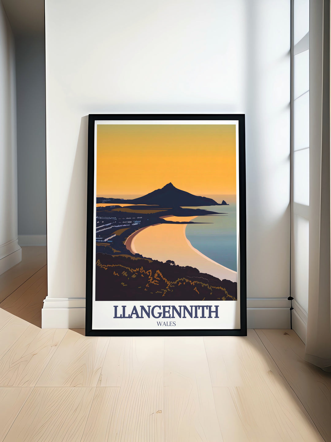 Celebrate the natural beauty of Rhossili Bay with this Rhossili Bay Travel Print. Featuring the golden sands and breathtaking views of the bay, this print is ideal for anyone who loves the beach and wants to bring the beauty of Wales into their home.