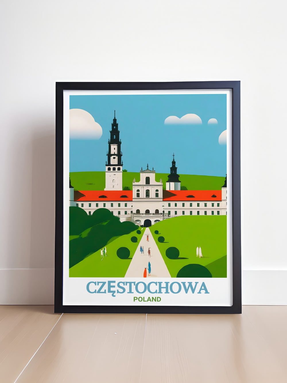 Our Jasna Góra Monastery print offers a detailed view of one of Polands most important religious landmarks. Perfect for travel enthusiasts or history lovers, this poster brings the elegance of Częstochowa into your living space.