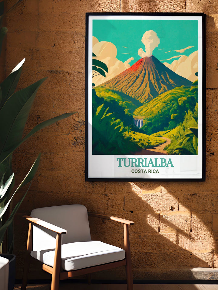 Turrialba Poster and Turrialba Volcano National Park Modern Art perfect Costa Rica Gifts for travelers and nature lovers these prints capture the rich colors and serene landscapes of Costa Rica making them a meaningful addition to any home