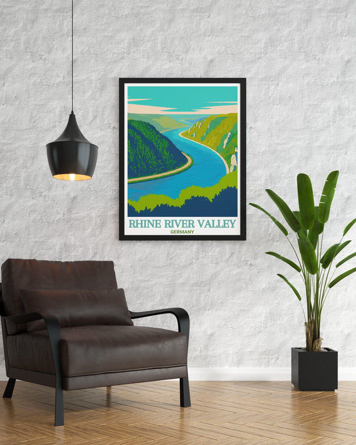 Stunning Germany wall art featuring Rhine Gorge and the Rhine River ideal for living room decor and travel memories