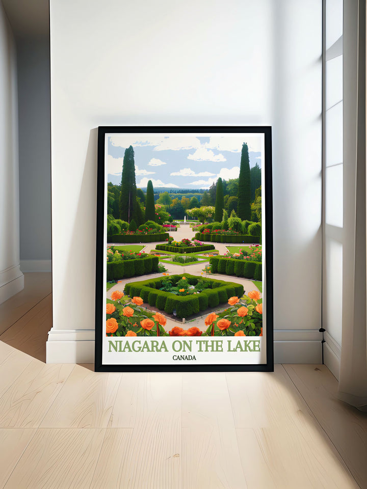 Canada Poster showcasing Niagara Parks Botanical Gardens in stunning detail perfect for enhancing home decor and creating an elegant living space with beautiful wall art that captures the serene beauty of Niagara on the Lake