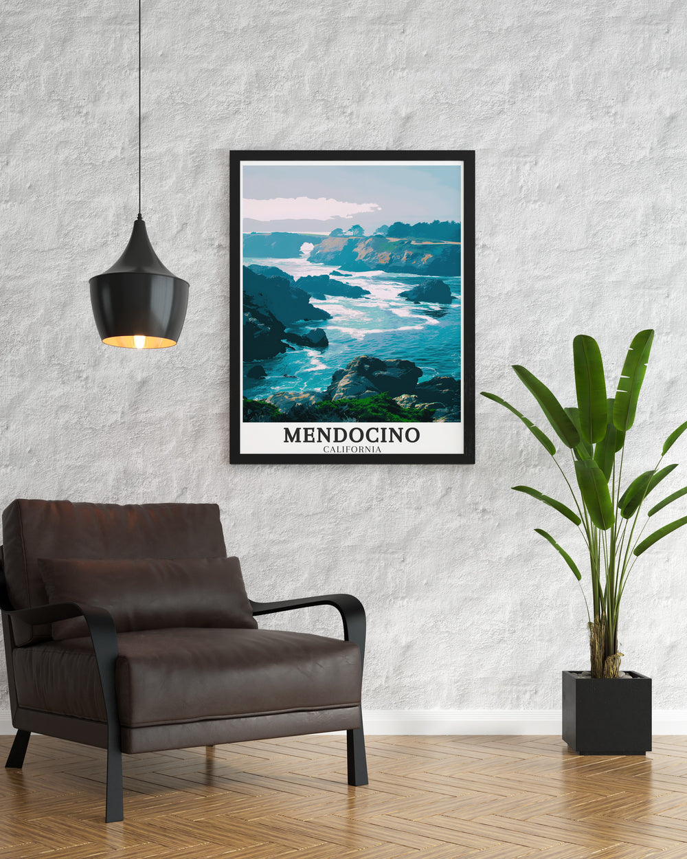 California retro travel posters featuring picturesque views of the Mendocino Coast and Pacific Ocean. These art deco travel posters bring a vintage charm to your home decor, perfect for California travel lovers. Capture the timeless beauty of the Mendocino Coast with our retro travel posters that showcase the regions stunning landscapes.