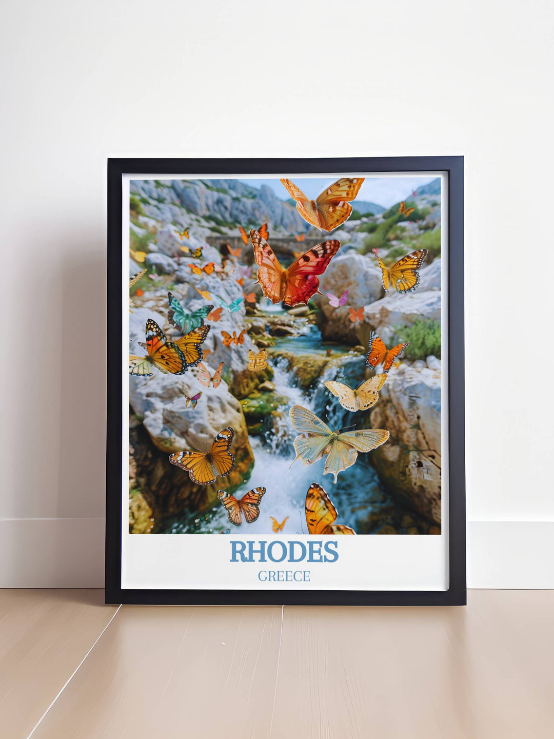 Rhodes Island Art featuring Valley of the Butterflies Petaloudes highlights the stunning charm and natural beauty of this iconic Rhodes location. Ideal for enhancing your home decor or as a thoughtful gift for those who love travel and art.