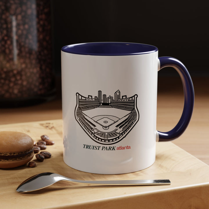 A beautifully designed Truist Park Atlanta Mug capturing the essence of iconic stadium in Atlanta. Perfect for coffee or tea lovers, it features detailed artwork inspired by Truist Park. Durable and dishwasher safe, this mug is a meaningful gift for sports fans and art enthusiasts.