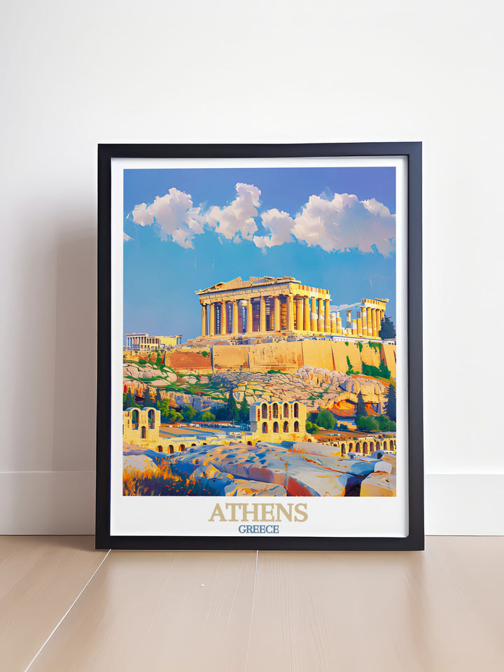 Captivating The Acropolis artwork from Athens Greece ideal for adding a touch of classical elegance to any living space perfect for Greece travel art and Athens wall art collections