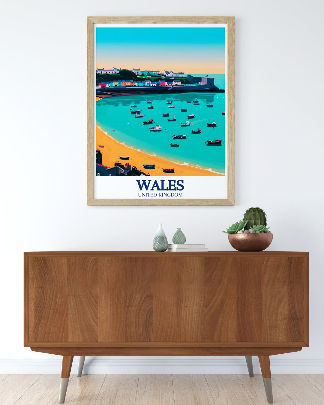 Elevate your living space with our Llansteffan Castle print and Tenby Harbour wall and Tenby Beach stunning living room decor capturing the essence of Welsh heritage