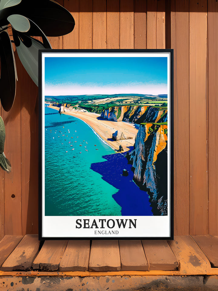 Seatown Beach and Jurassic Coast Eype Beach prints offer stunning views of Dorsets scenic coast. Perfect for beach lovers these travel prints make a thoughtful gift or a beautiful addition to any home decor