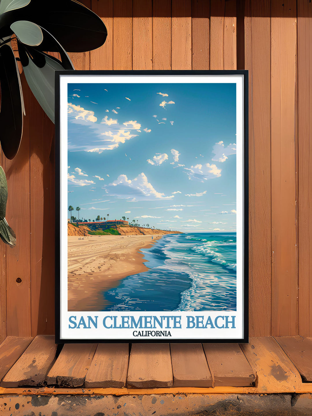 Add the calm and beauty of San Clemente State Beach to your home with this Wall Art. The print highlights the golden sands and turquoise waters, making it an ideal choice for beach lovers and coastal decor aficionados.