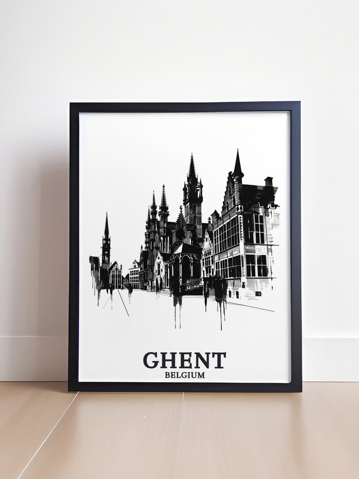 Ghent wall art featuring Markt square Cloth Hall Lakenhalle makes an ideal Belgium travel gift for art lovers and travelers