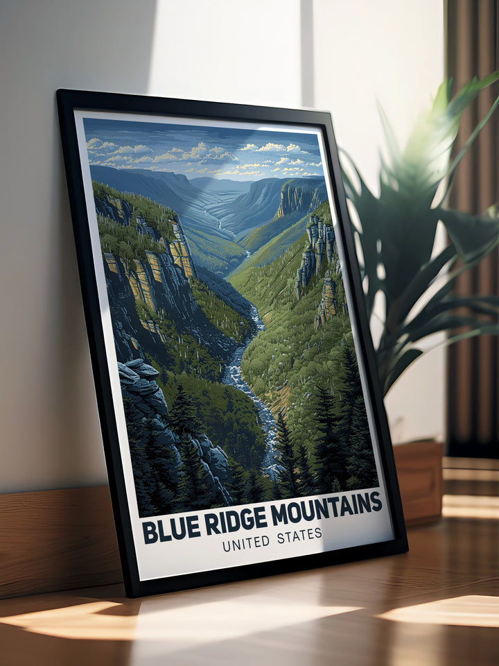 Linville Gorge wall decor featuring breathtaking views of the North Carolina mountains an exquisite piece of mountain art that brings the beauty of nature into your home