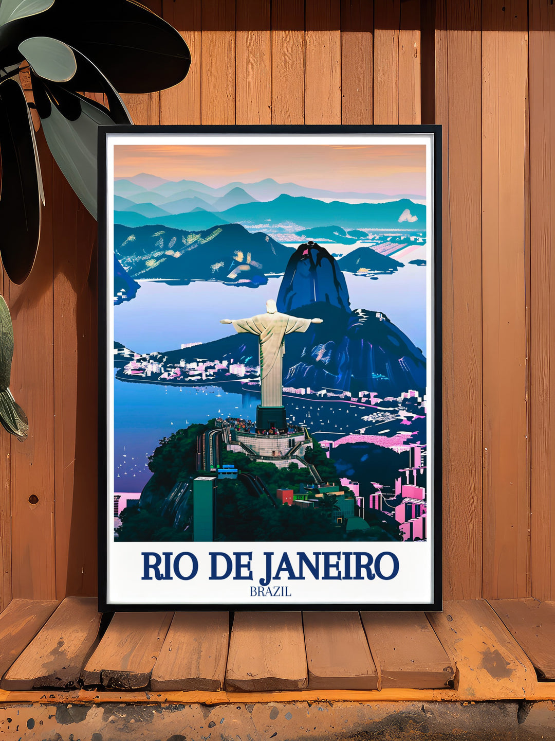 Rio wall print capturing the lively energy and iconic landmarks of Brazils most famous city. This travel poster is perfect for anyone looking to bring a piece of Rios culture and beauty into their home.