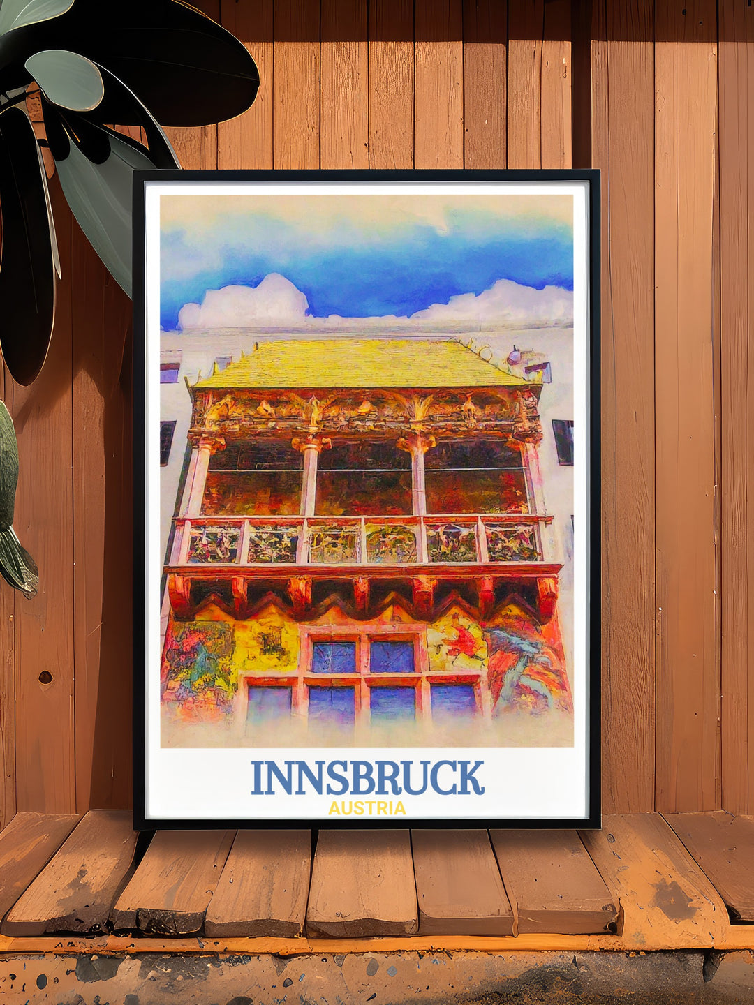 This Austria wall art features the Golden Roof in Innsbruck, a landmark rich in history and grandeur. Its an ideal gift for anyone with a passion for European travel and timeless architectural designs.