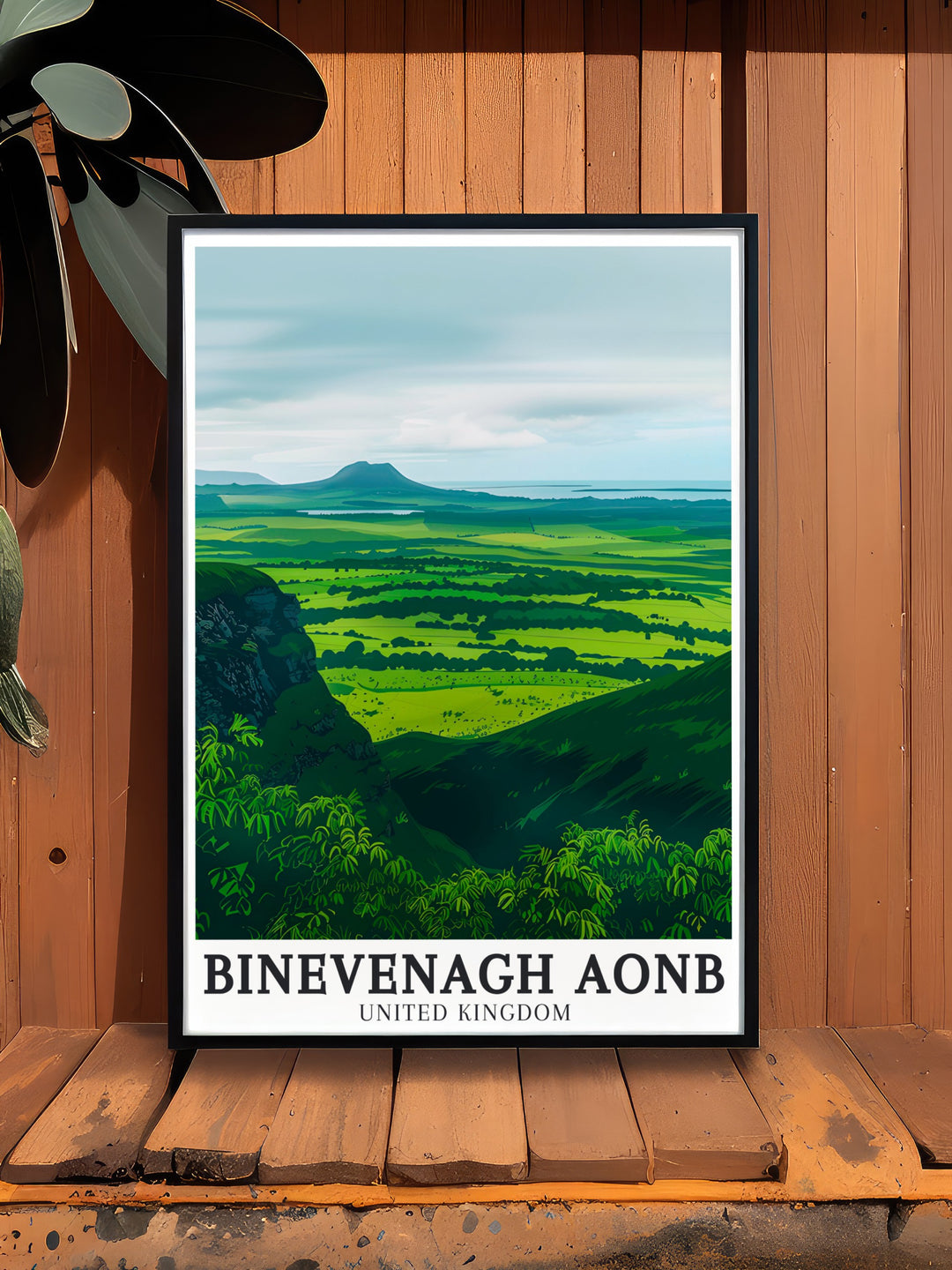 Bucket List Print of Binevenagh Mountain Walk Limavady displaying the awe inspiring scenery of Northern Irelands County Londonderry and the picturesque Binevenagh Mountain an ideal addition to your vintage travel art collection