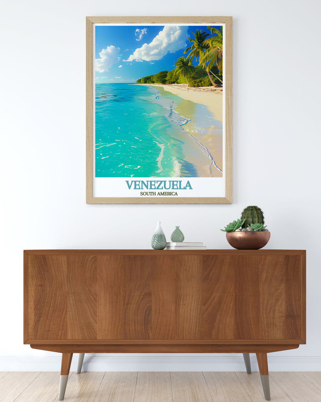 Morrocoy National Park framed print captures the vibrant waters and lush landscapes of Venezuela making it a stunning piece for any home or office ideal for those who appreciate tropical scenery and timeless travel inspired artwork