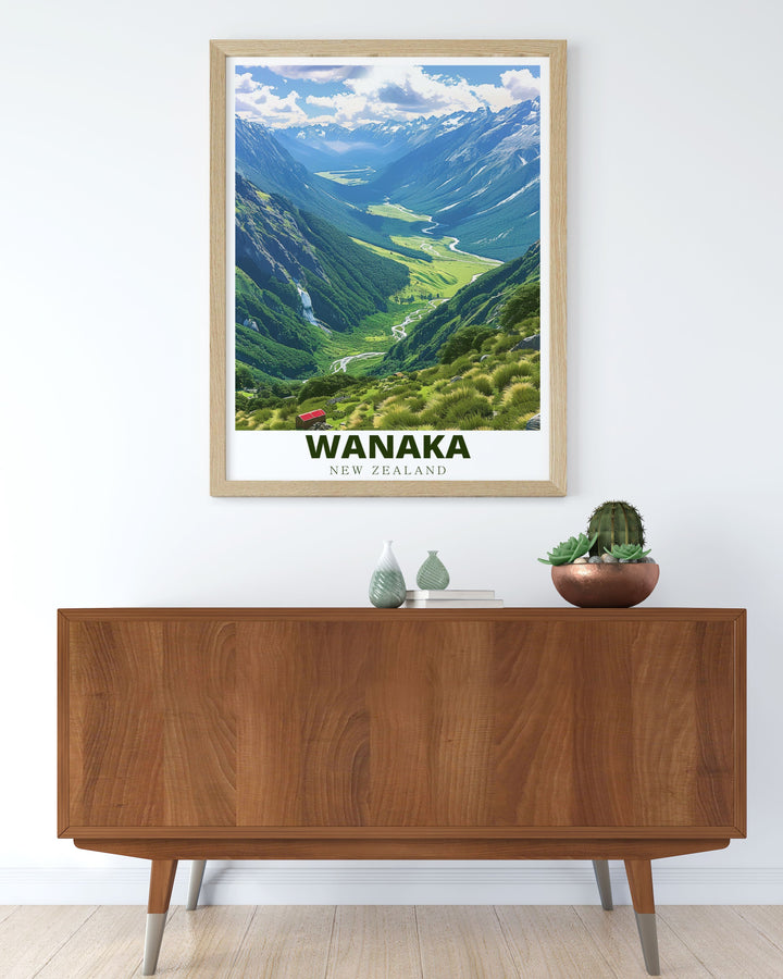 Bring the peaceful vibes of New Zealands Matukituki Valley and Wanaka into your home with this stunning wall art Ideal for travel enthusiasts and nature lovers alike this print adds a unique touch to modern decor and works as a thoughtful gift