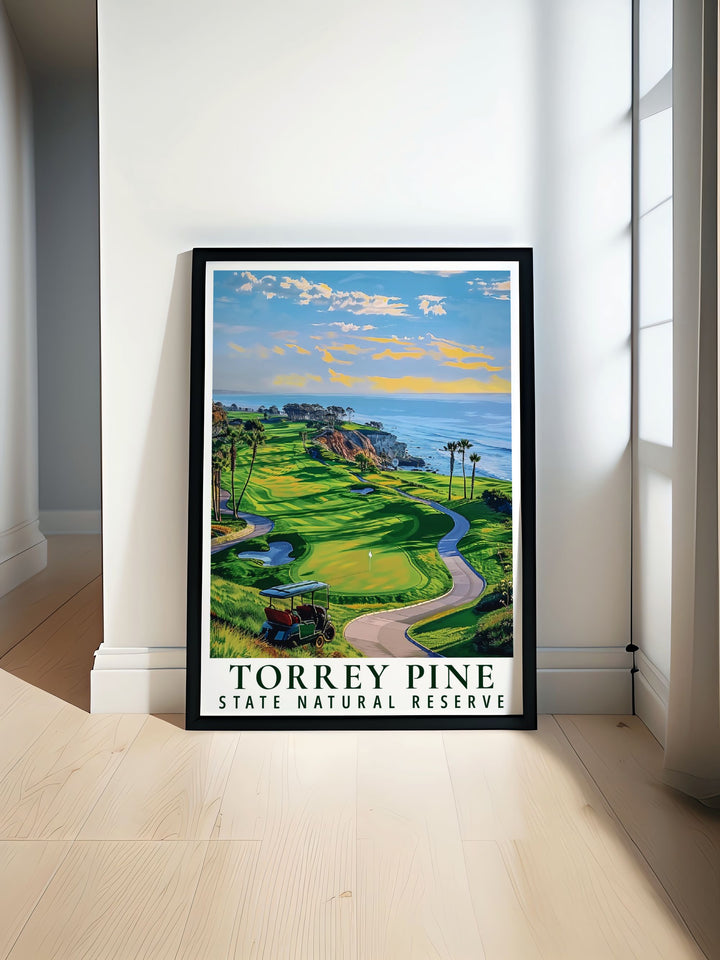 Vibrant Torrey Pines print and golf course artwork perfect for living room decor and unique gifts like anniversary and birthday presents