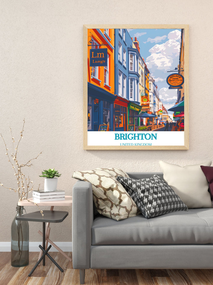 The Lanes framed print showcases the areas unique charm and lively spirit a great addition to any living room decor