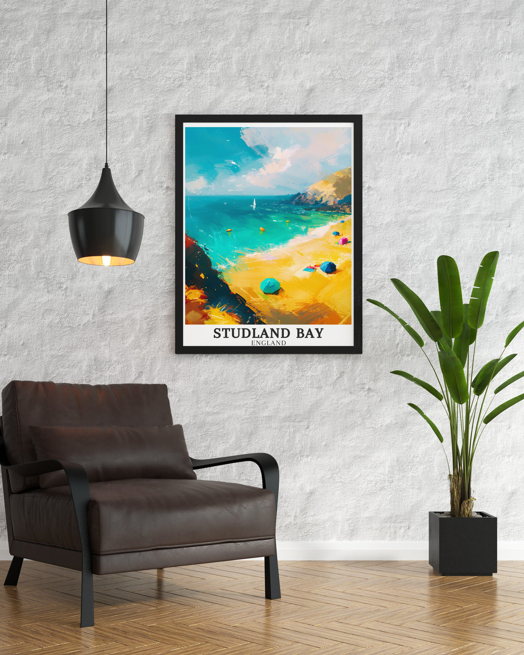 Stunning Studland Beach Dorset artwork featuring the picturesque beauty of Englands coastal landscapes. This travel inspired art print is perfect for creating a calm atmosphere in your home and makes a thoughtful gift for anyone who loves Englands beaches.