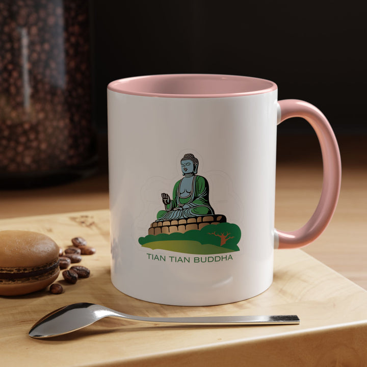 This Tian Tan Buddha Mug combines practicality with artistic beauty, displaying the serene image of the Buddha against a tranquil backdrop. Crafted from durable ceramic, it is dishwasher and microwave safe. An excellent keepsake for travelers and spiritual seekers.