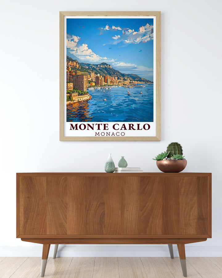 Monte Carlo Canvas Art captures the modern beauty of Monacos skyline, set against the scenic Mediterranean. This travel print is a great choice for anyone looking to add a touch of elegance and urban style to their living room or office.