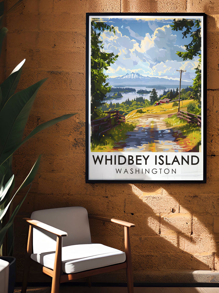 Elegant home decor featuring Ebeys Landing National Historical Reserve stunning prints and Whidbey Island artwork perfect for creating a stylish and inviting atmosphere in your living space with a blend of modern and vintage elements