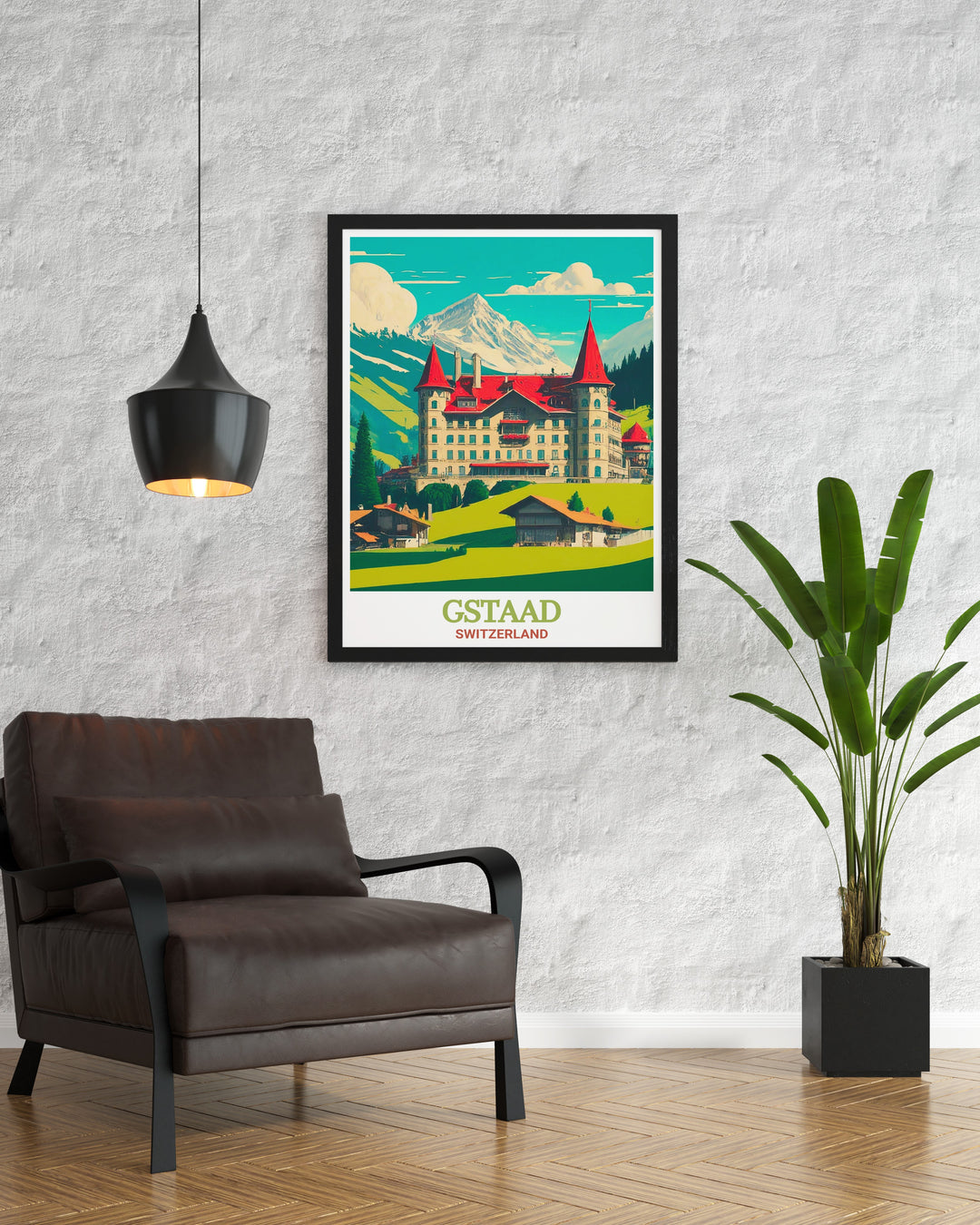 This Gstaad Palace wall poster brings the iconic luxury of Switzerlands famous landmark into your living space. The palace, set against the serene Swiss Alps, exudes grandeur and charm. This poster is perfect for anyone who admires Swiss architecture or has fond memories of visiting Gstaad Palace.