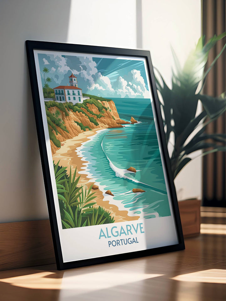 Celebrate the beauty of Algarve Beaches with this black and white art print featuring intricate details of Portugals coastline. Perfect for any room and a thoughtful gift for any occasion.
