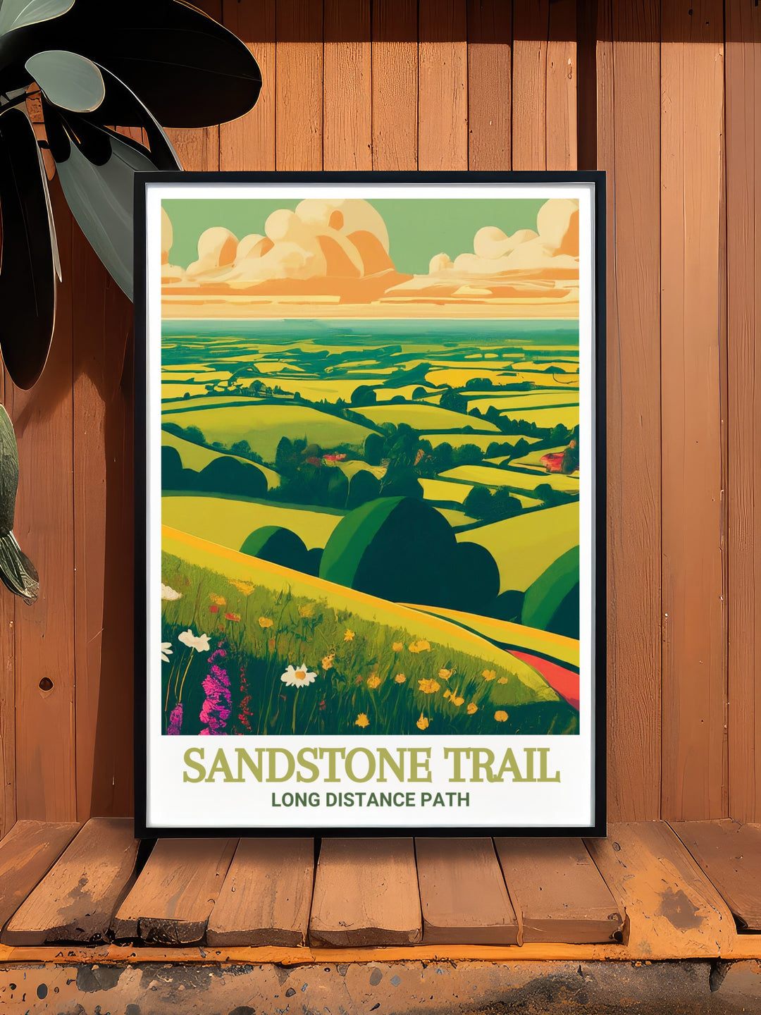 Burwardsley Hill art print showcasing the scenic beauty of this notable landmark along the Sandstone Trail. This artwork highlights the hills majestic presence and expansive views, making it a perfect addition to any space that seeks to evoke the spirit of Cheshire.