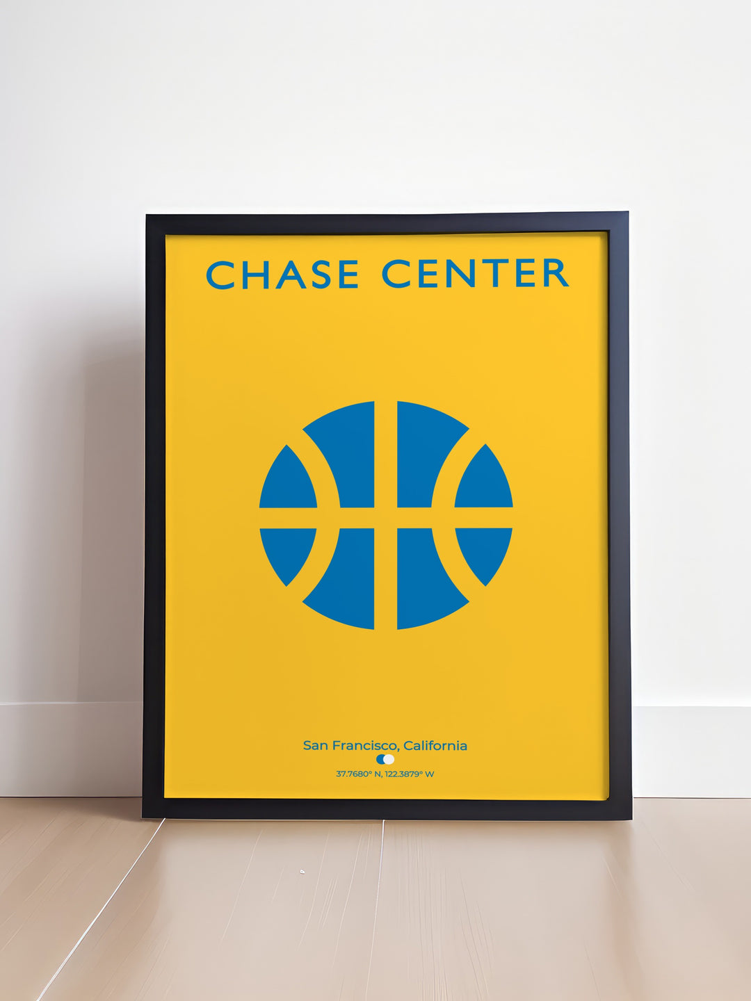 Bold Chase Center Modern Prints featuring the home of the Golden State Warriors in San Francisco perfect for sports lovers who appreciate vintage NBA posters and want to bring a stylish touch of Warriors fandom to their home decor.