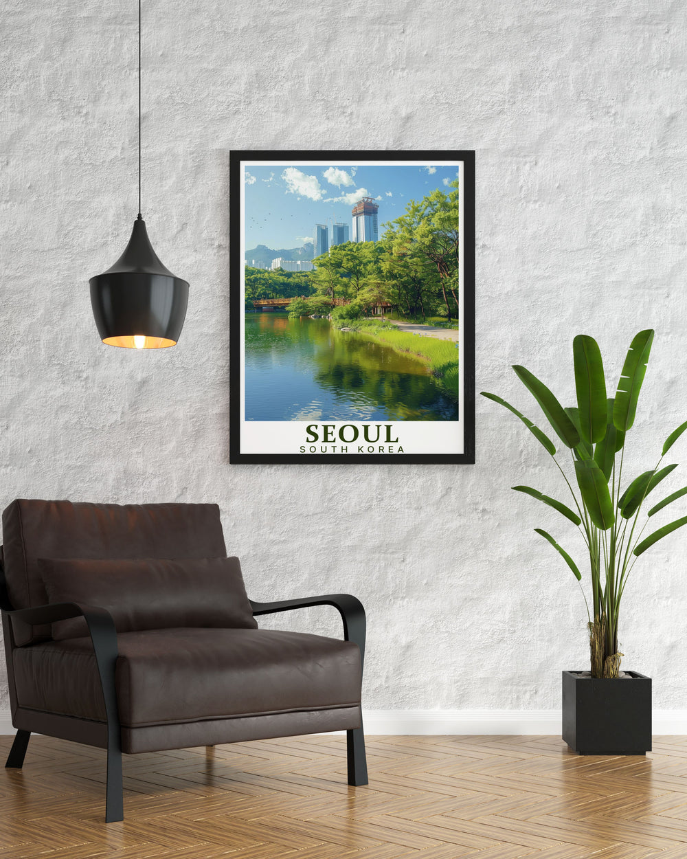 Beautiful Seoul Poster showcasing Seoul Forest ideal for adding a touch of peaceful nature to your home decor