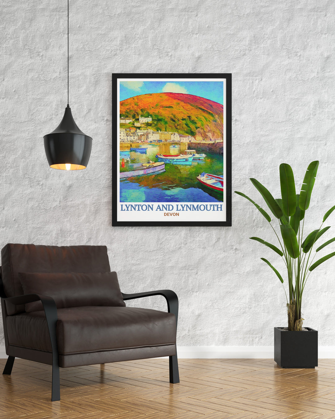 Scenic Lynmouth Harbour poster from Lynton And Lynmouth, highlighting the peaceful waters and quaint surroundings. This exquisite artwork brings the tranquil beauty of Lynmouth Harbour into your living space, ideal for those who appreciate coastal charm.