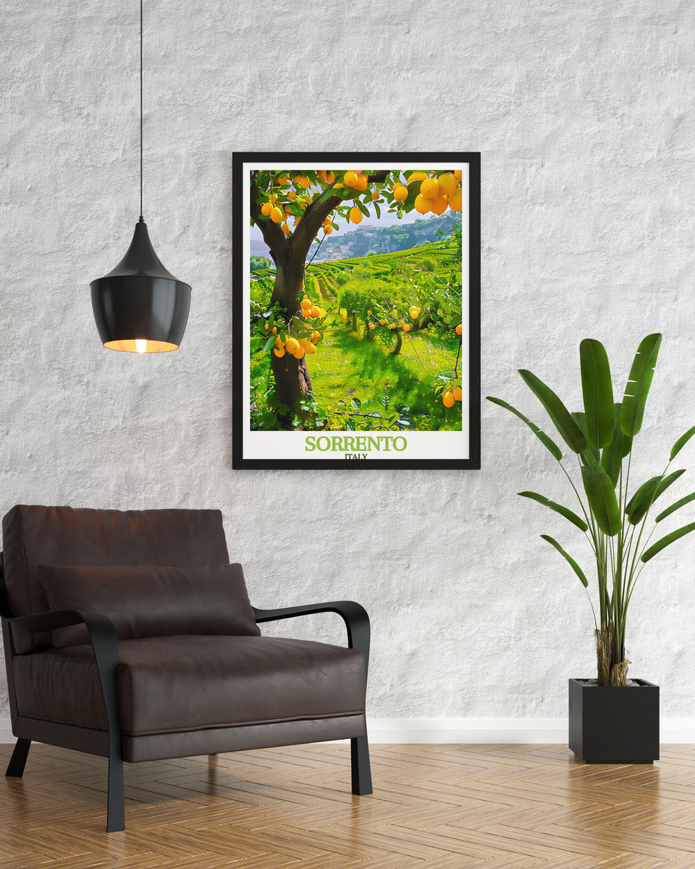 Bring the beauty of the Hills of Sorrento Peninsula into your home with our Sorrento poster showcasing modern prints and colorful art ideal for living room decor.