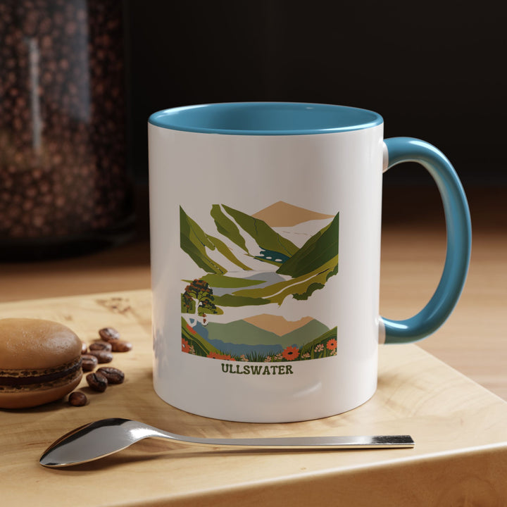 A vibrant Ullswater Mug featuring detailed designs capturing the charm of Ullswater’s peaceful waters and scenic surroundings. Dishwasher and microwave safe, this ceramic mug is ideal for daily use or as a meaningful gift.