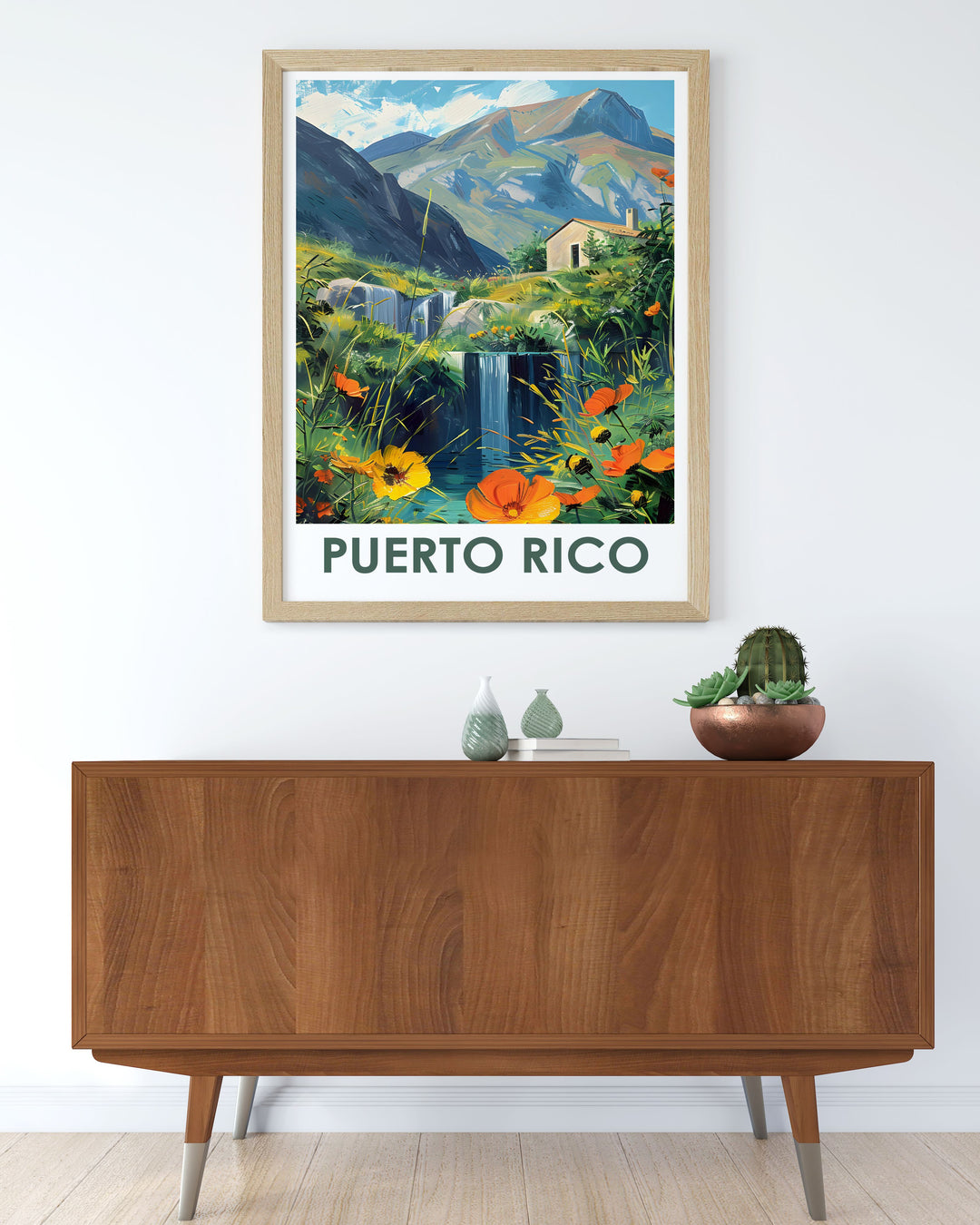 Beautiful Arecibo Wall Art showcasing El Yunque National Forest. This artwork captures the essence of Arecibo and the lush greenery of El Yunque, perfect for adding a touch of Puerto Ricos natural beauty to your home and as a special personalized gift.