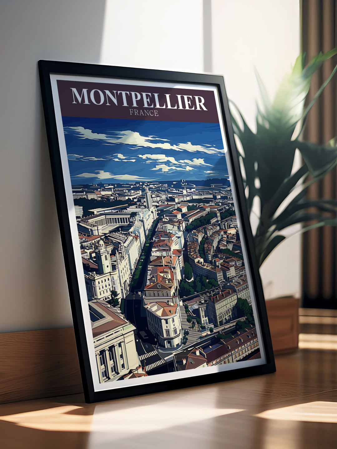 Stunning France Wall Art highlighting the picturesque Jardis des Plantes de Montpeiller perfect for sophisticated home decor