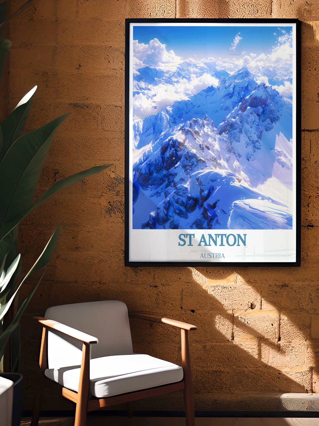 Valluga Mountain Stunning Prints combined with a St Anton Ski Print bring a vibrant touch to your living space these prints are ideal for anyone looking to add a ski resort poster to their home decor or searching for the perfect skiing gift art