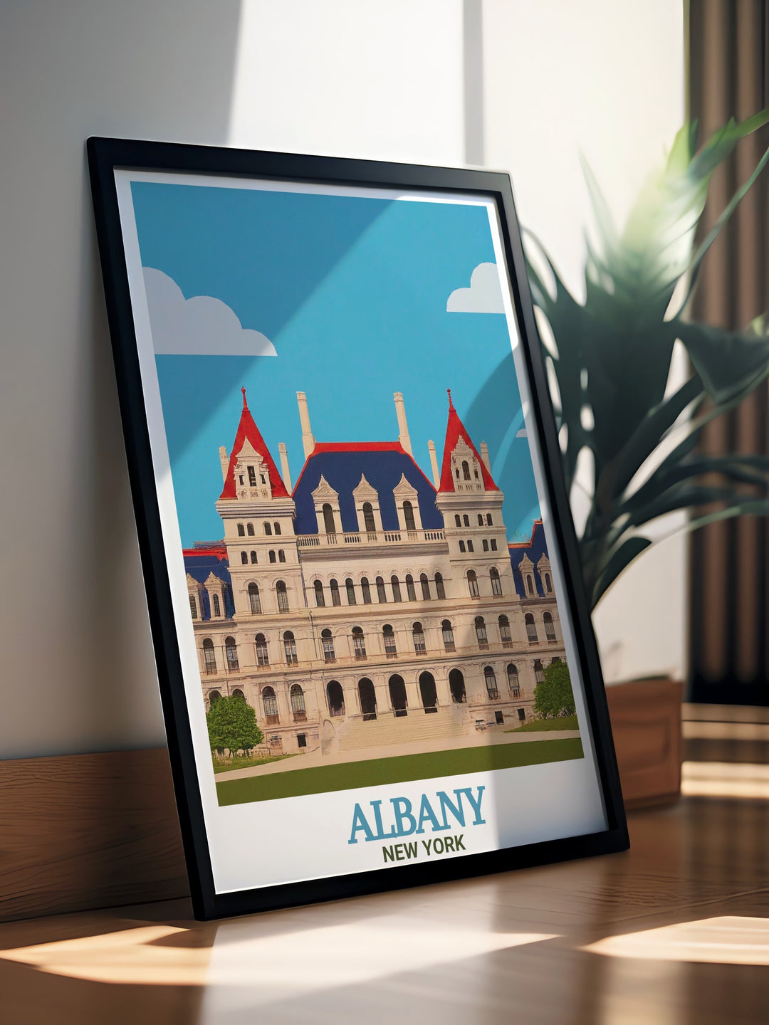 Beautiful New York State Capitol prints depicting Albanys detailed structure a must-have for anyone interested in New York State decor and artwork ideal for gifting and enhancing personal art galleries with historical charm and elegance.