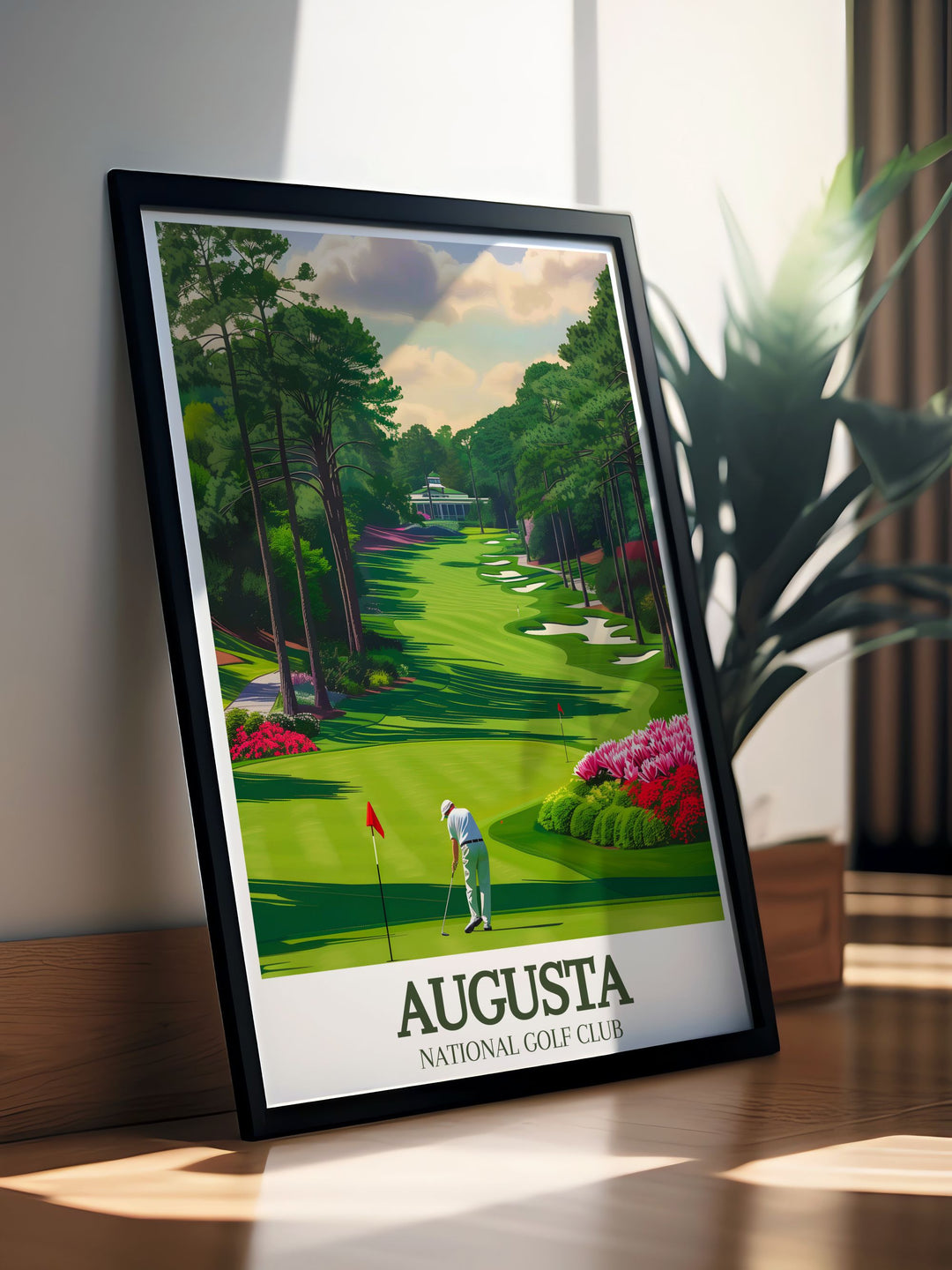 Detailed Augusta National wall art featuring Magnolia Lane Amen Corner a timeless piece for home decor and golf memorabilia an ideal gift for any golf lover or collector