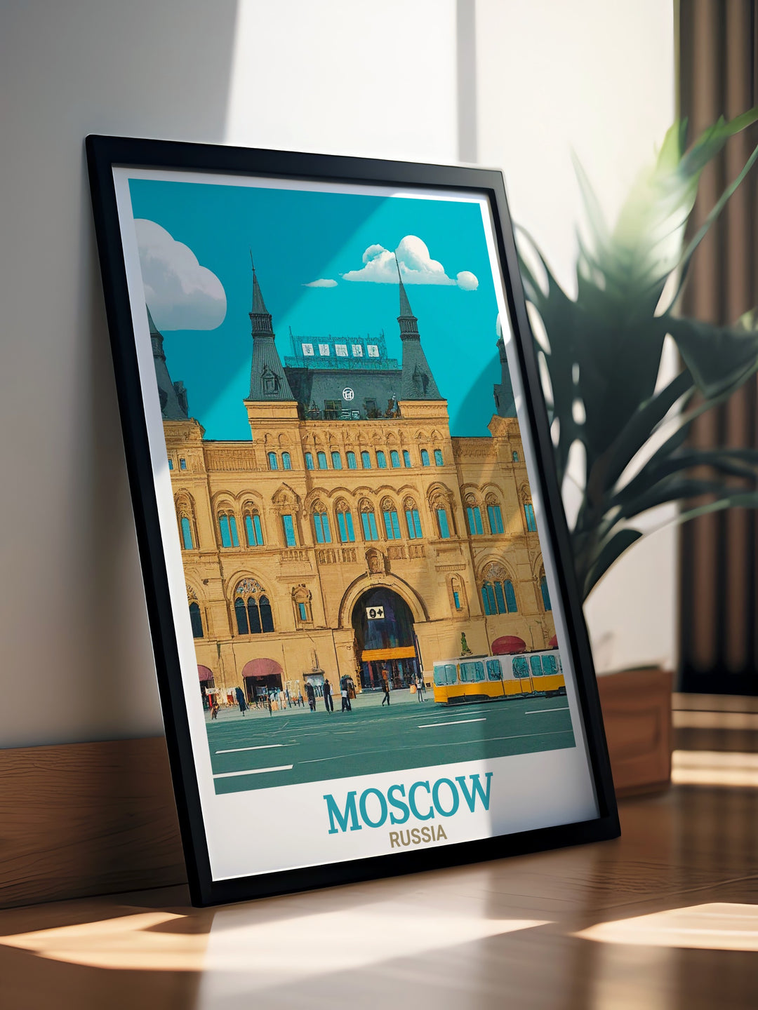 Elegant Moscow print featuring the GUM Department Store a captivating piece of Russia art that transforms your space with timeless beauty and detailed design suitable for various interior styles.