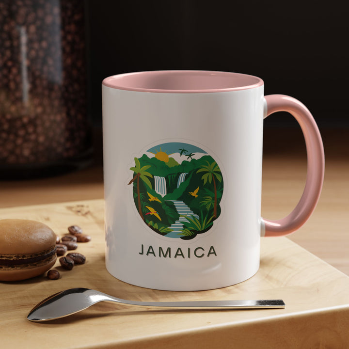 A vibrant Jamaica mug perfect for coffee or tea lovers. Featuring detailed artwork of Jamaica’s tropical scenery, it is dishwasher and microwave safe. Ideal for gifting or personal use, this mug brings the island’s beauty into your daily routine.