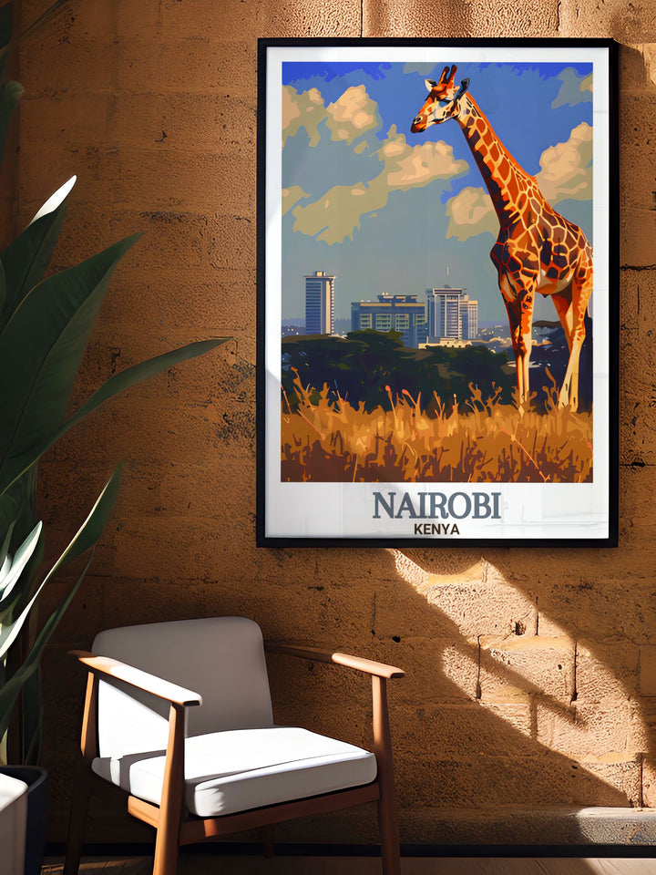 Captivating Kenya travel print bringing the spirit of the savannah into your home including stunning art pieces from Nairobi National Park ideal for modern living spaces