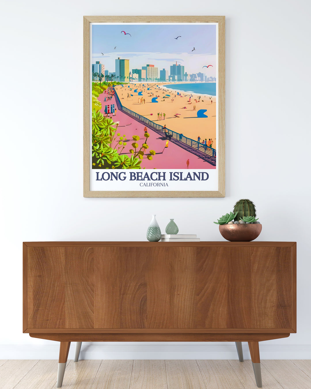 Capture the beauty of Long Beach Island, New Jersey, with this stunning travel print showcasing the Long Beach Boardwalk. Ideal for art lovers and coastal enthusiasts, this black and white artwork adds a touch of elegance and history to your home.