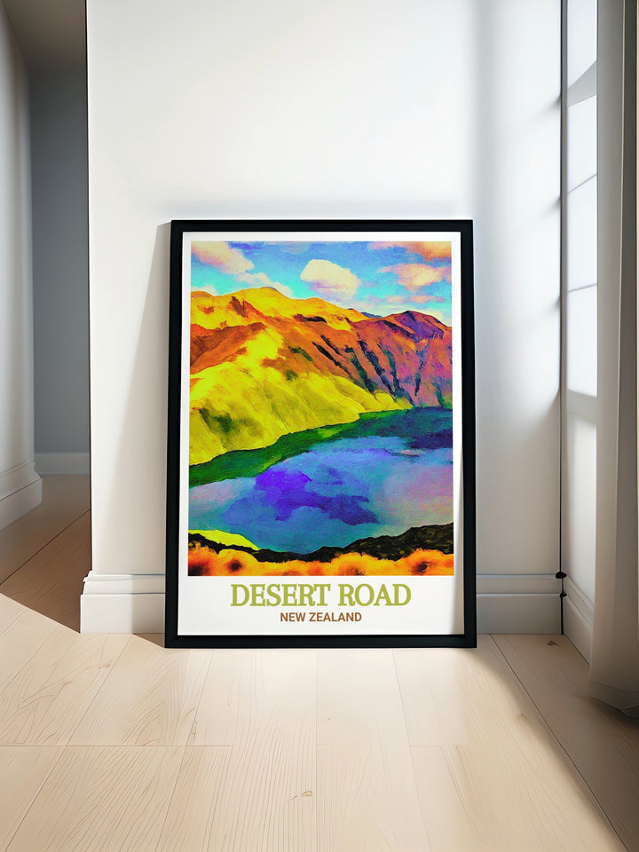 Desert Road Art Print offers a vibrant depiction of an expansive landscape perfect for adding color and energy to your space while Tama Lakes Modern Prints bring a serene and tranquil atmosphere with their stunning portrayal of natural beauty.