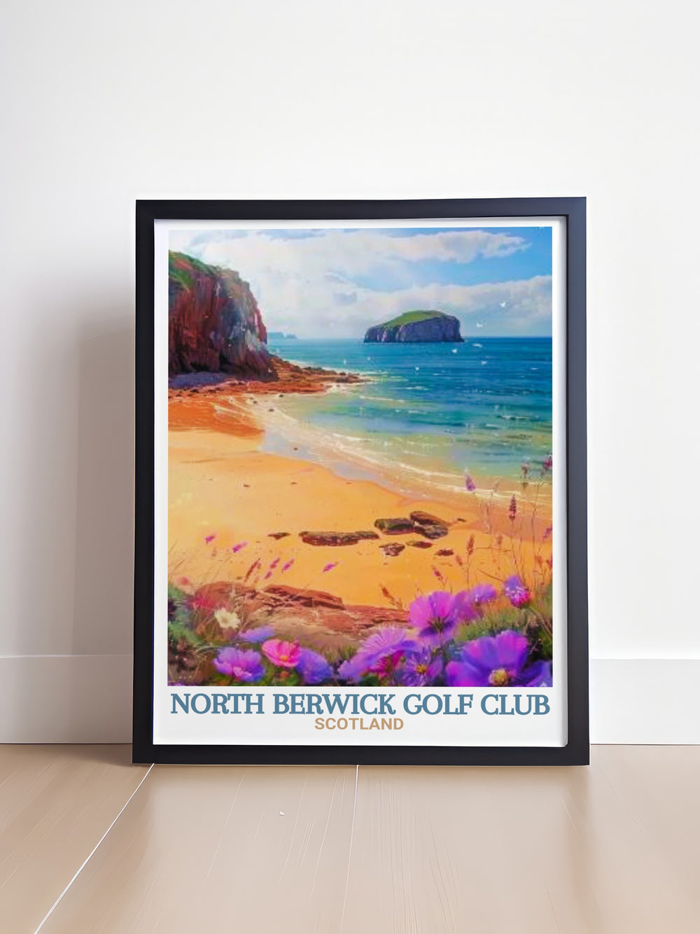 Seacliff Beach Wall Art showcasing the soft sands and serene waves of one of Scotlands hidden gems. This travel print highlights the untouched beauty of Scotlands coast, making it a wonderful addition to any space or a gift for nature lovers.