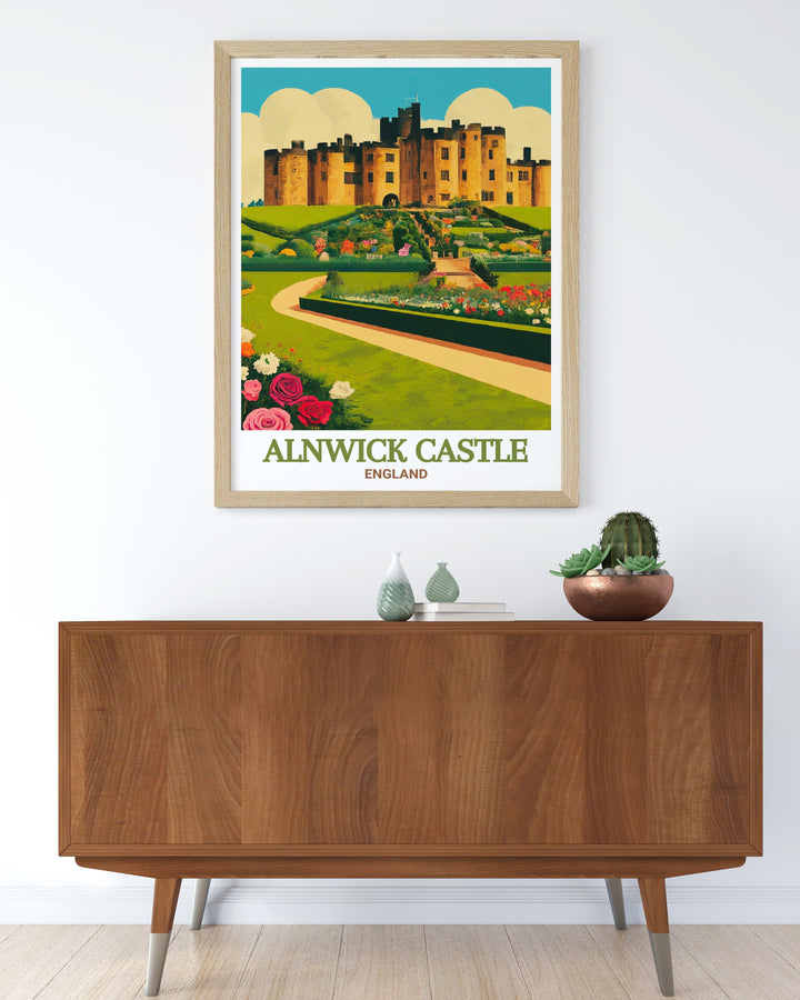 The Alnwick Garden Decor capturing the vibrant life and serene beauty of one of Englands premier botanical gardens. This artwork offers a refreshing view of natures beauty, perfect for creating a peaceful and elegant ambiance in any room