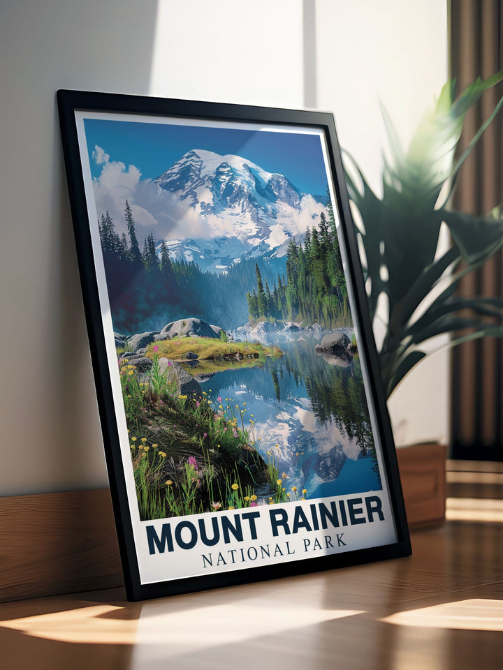 Mount Rainier modern prints are a must have for elegant home decor offering stunning prints that add a touch of tranquility to any space ideal for enhancing the ambiance of your living room with beautiful wall art