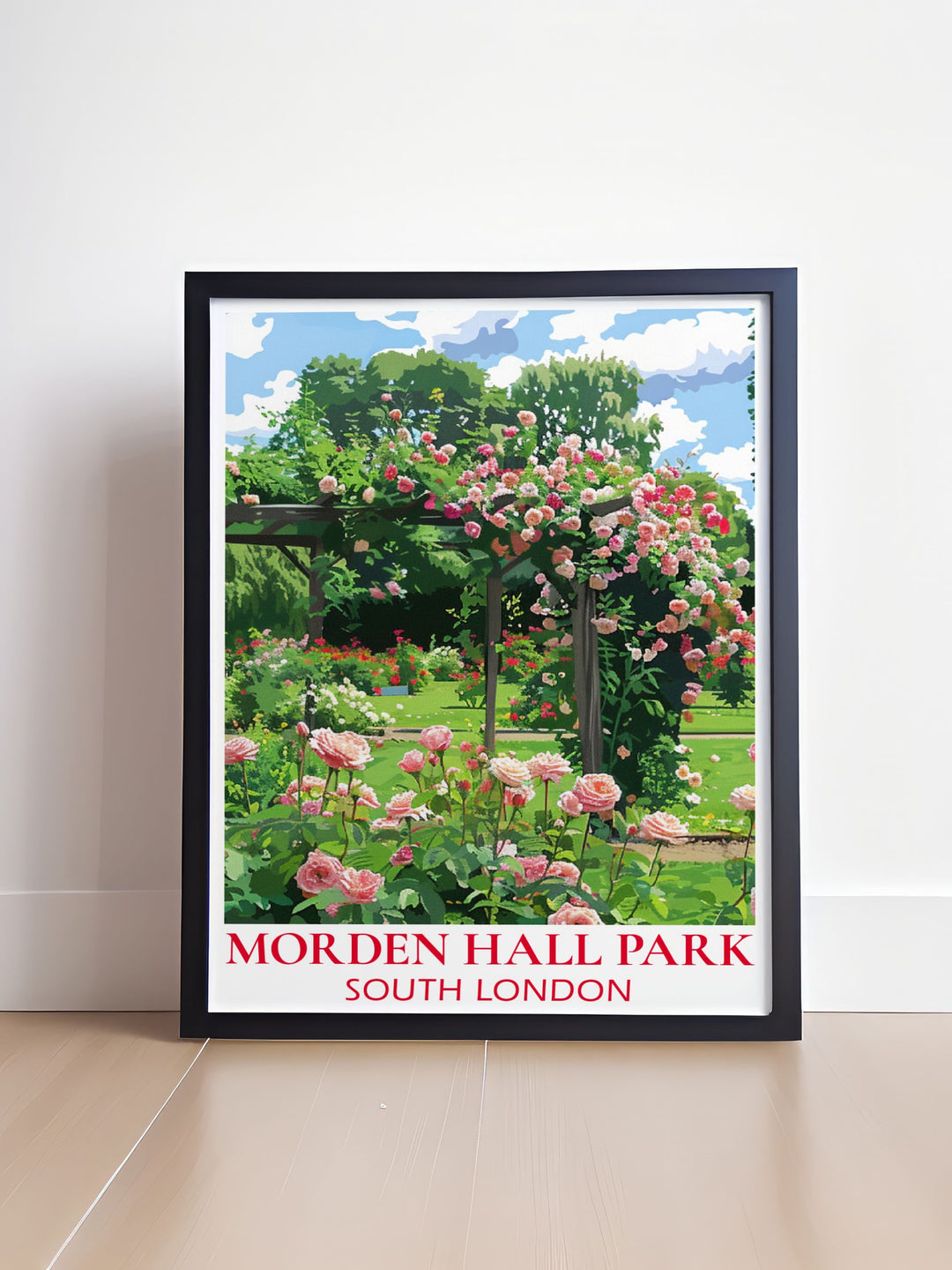 Stunning Rose Garden print from Morden Hall Park showcases the serene and scenic views of this South London treasure making it an ideal piece for bucket list prints collections or as a meaningful gift