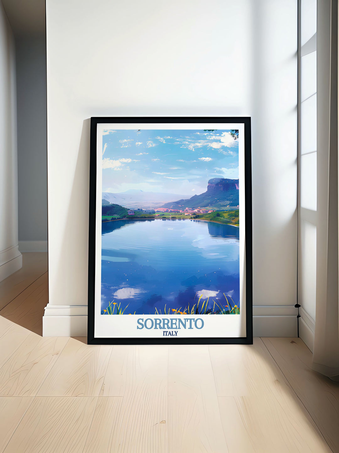 Enhance your home with our Sorrento print showcasing fine line details and vibrant colors along with Lake Averno modern prints perfect for adding a touch of elegance to any room.