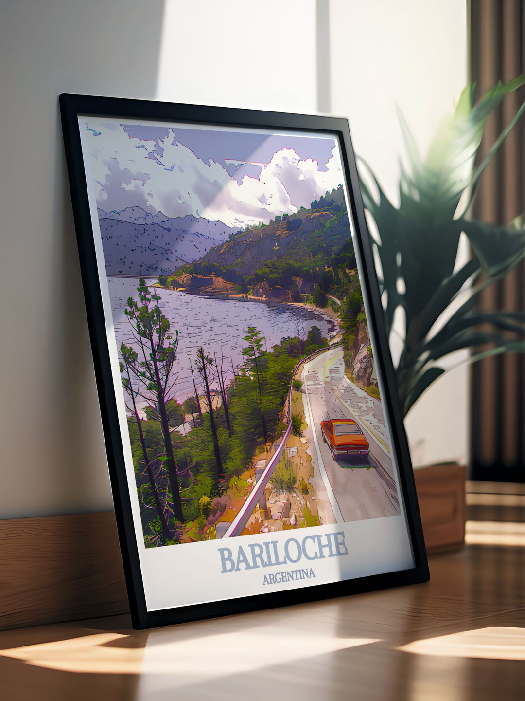 Detailed digital download of San Carlos de Bariloche, featuring the stunning Route of the Seven Lakes and the surrounding Andes. This print captures the essence of one of Argentinas most beautiful regions, perfect for any art collection or as a travel memento.