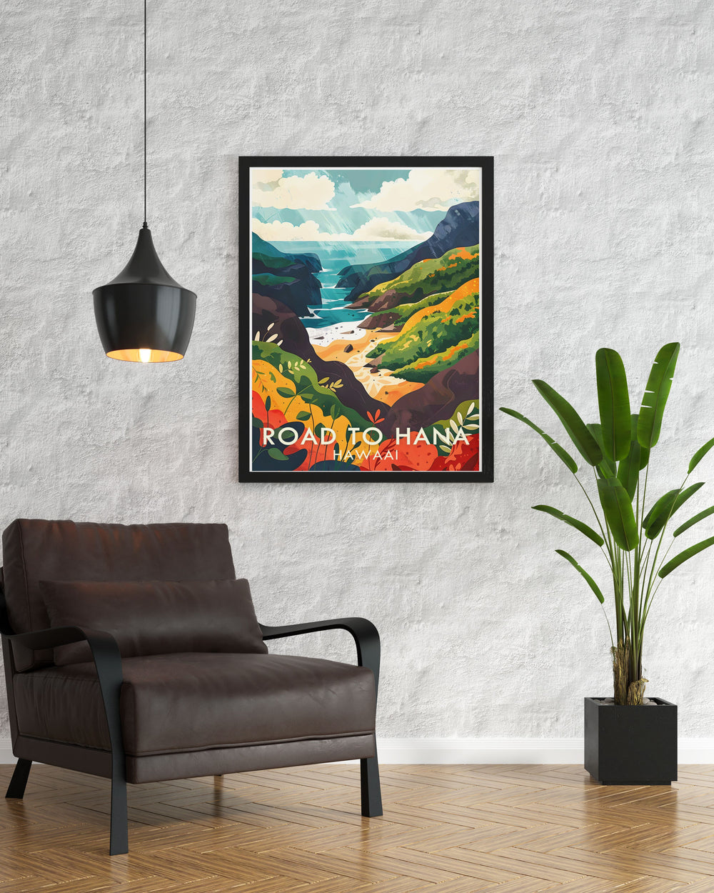 Wainapanapa State Park Modern Prints capturing the unique beauty of Hawaii ideal for creating a vibrant and elegant atmosphere in any room with stunning details and colors